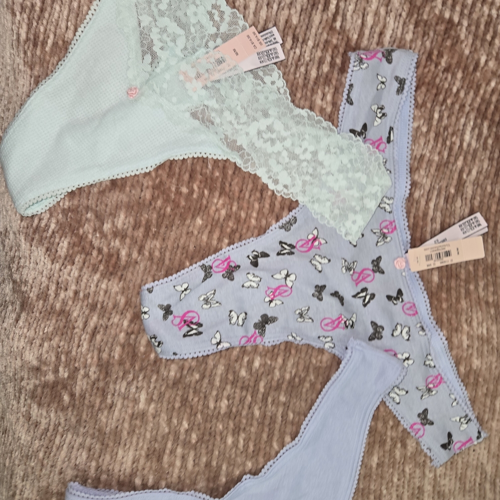 Victoria's Secret Mint, Blue, and Lavender Panties Set